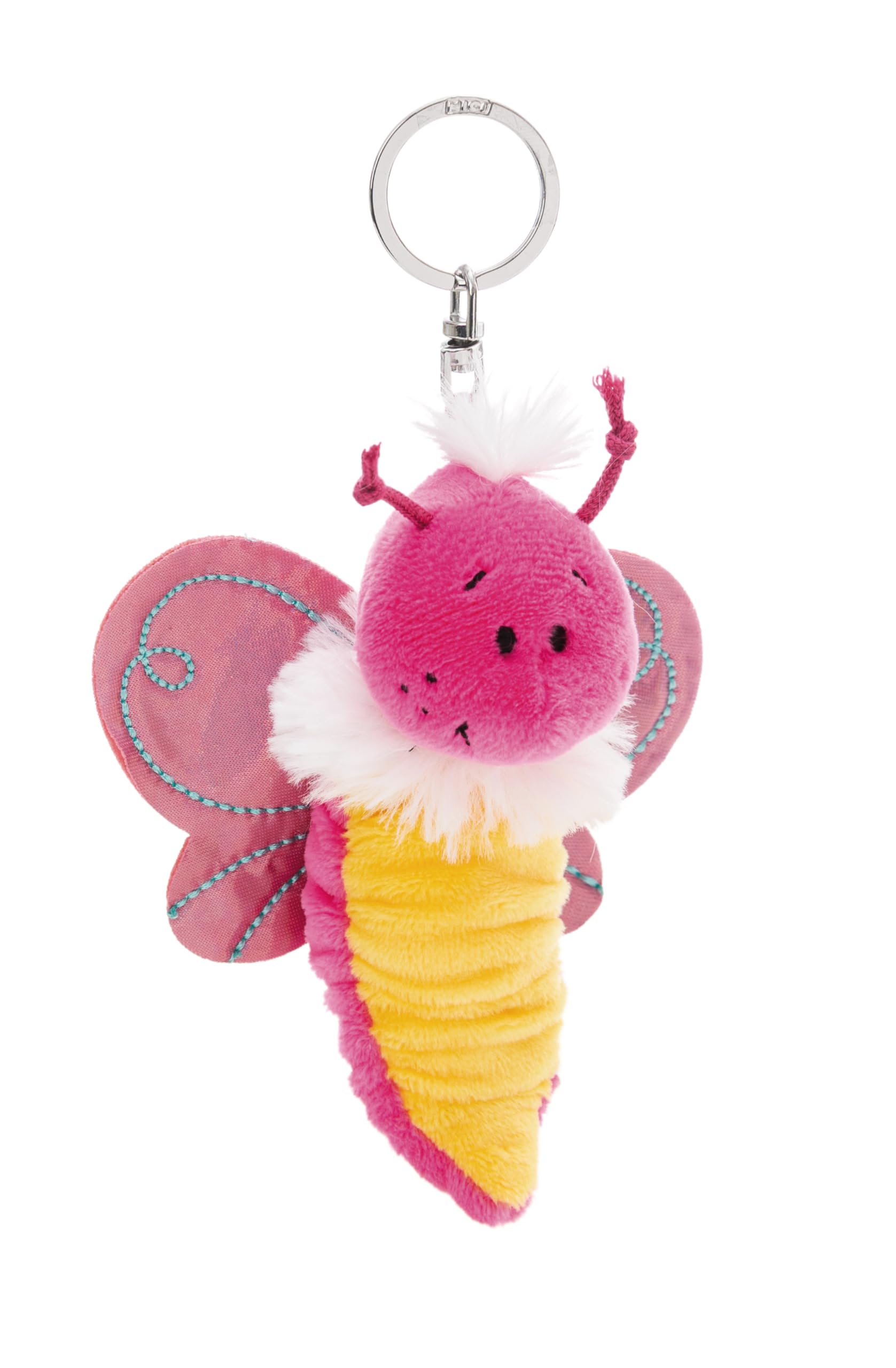 Flibbies 62883 - Portachiavi in Peluche a Forma di Farfalla, Accessorio per Lo Zaino o la Borsa di Grandi e piccini, 10 cm, Rosa