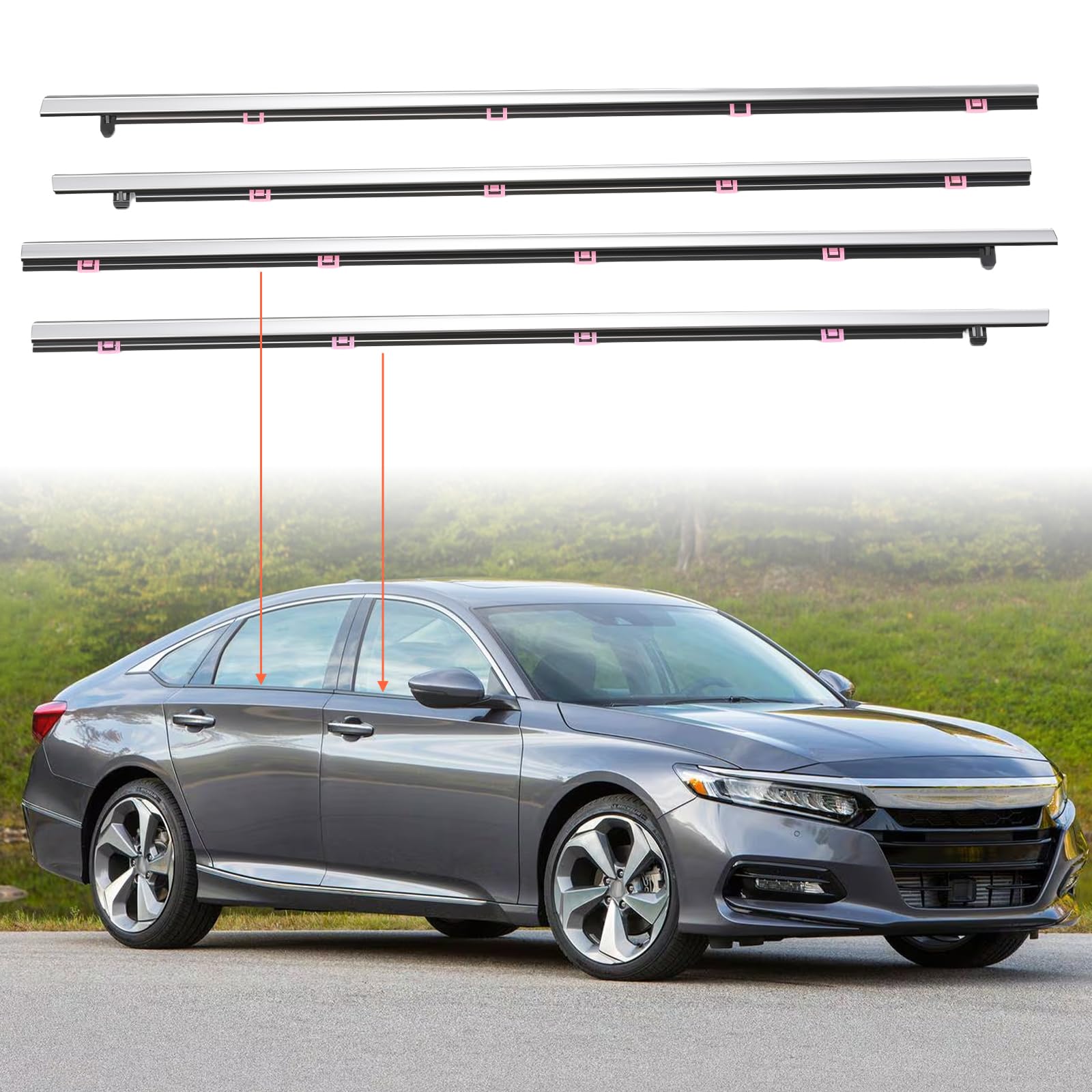 Kit joint feutre vitre pour Honda Accord 2013-2018 | Lèche-vitre