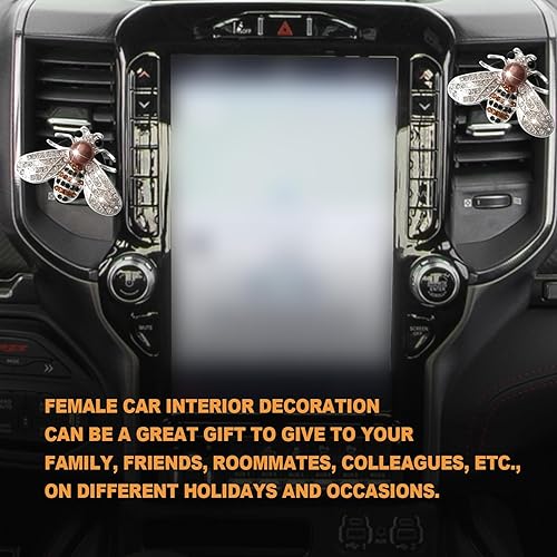 Miniatura 6 de 2 clips de ventilación de abeja brillantes, clip de ventilación para difusor de automóvil, decoración interior de automóvil con diamantes de