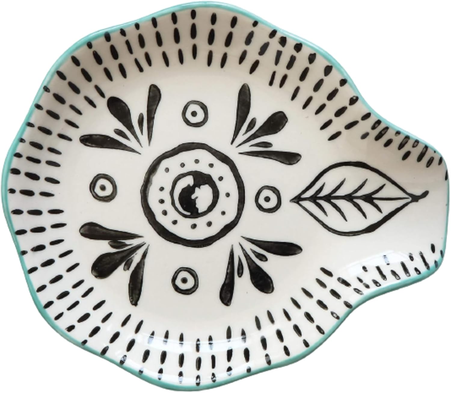 First of a Kind Hand Stamped Stoneware Spoon Rest - Durable Ceramic Spoon Holder, Dishwasher Safe - Decorative kitchen Spoon Rest, Cooking Spoon Holder for Home & Kitchen Counter - Multicolor