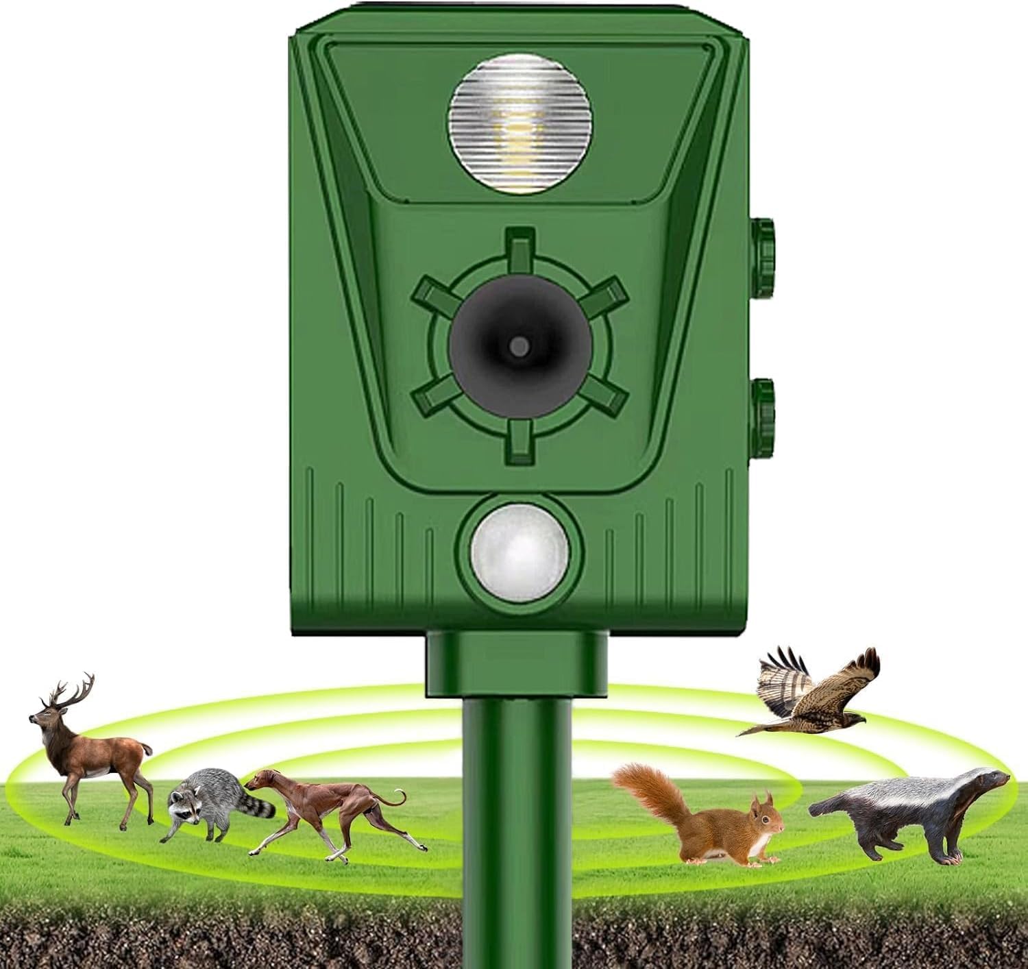 Repelente Gatos,USB,Repelene de Animales al Aire Libre como Gatos, Ratas, Perros, Aves, Zorros,Solar Ultrasónico Repelente para Gatos,Outdoor Repeller para Los Animales