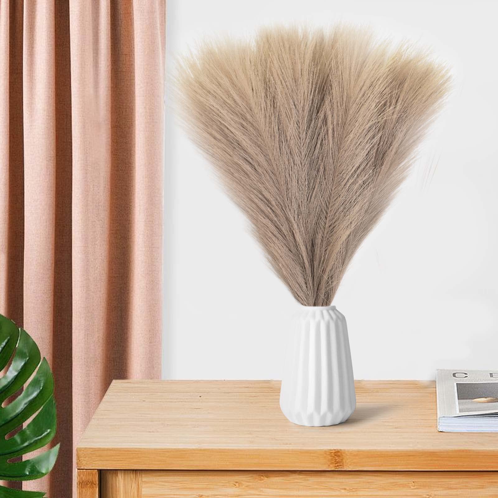 Colexy Sztuczna trawa pampasowa, 7 łodyg, 45 cm, puszysta sztuczna trawa pampasowa, styl boho, 5 sztuk, sztuczna trawa pampasowa, dekoracja do domu, salonu, na wesele (brązowa)
