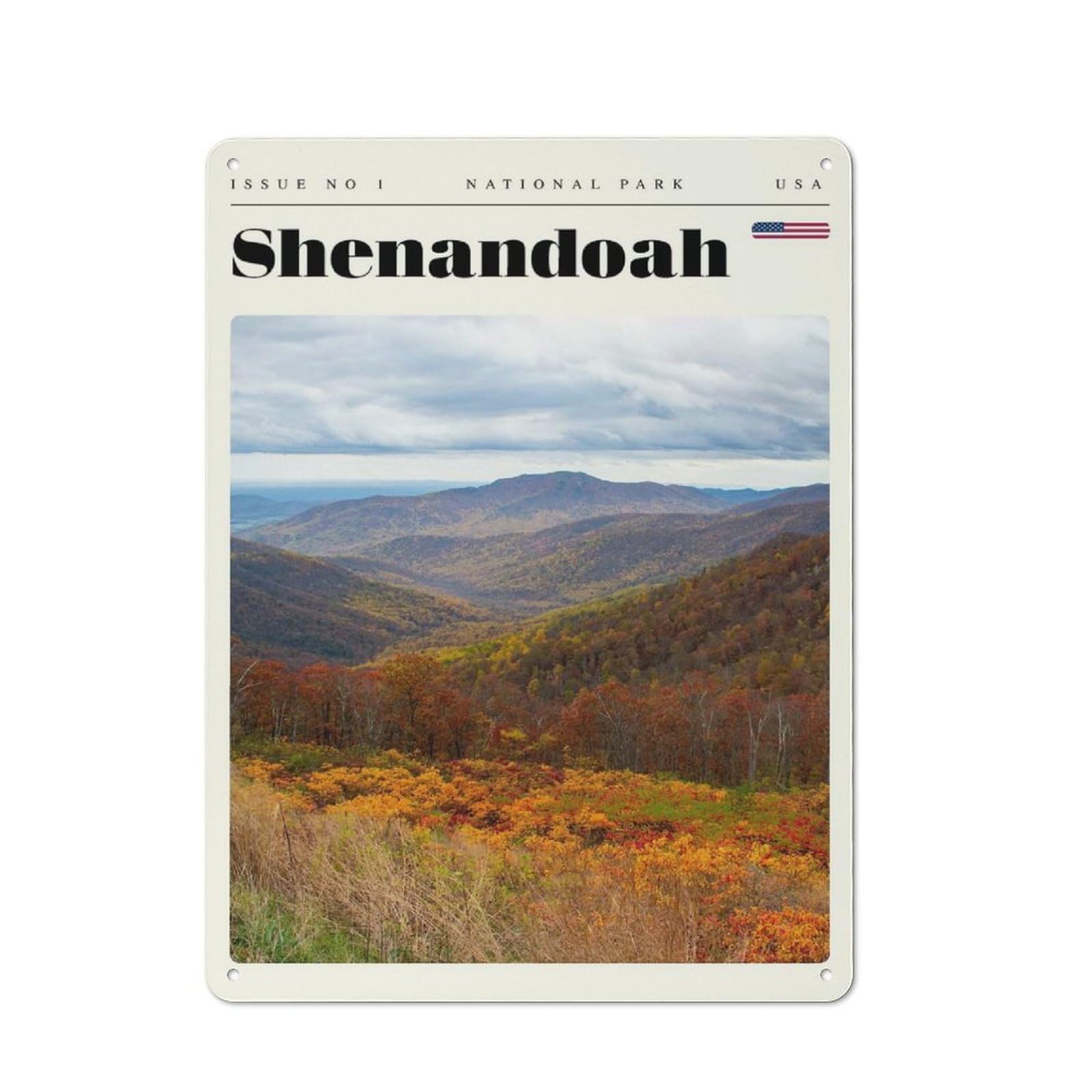 Junmoney Style-10 Shenandoah National Park Travel Art Tin Sign 40X30cm, Vintage Home Bar Decor For Cafe, Pub, Workshop Or Home Bar, For Relaxed Wall Styling