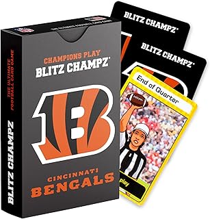 Blitz Champz Cincinnati Bengals – Official NFL Playing Cards & Bengals Gifts for Men & Women, Fun Travel Card Games for Adults & Kids Ages 7+, Ideal Camping Games for Friends & Family Game Night