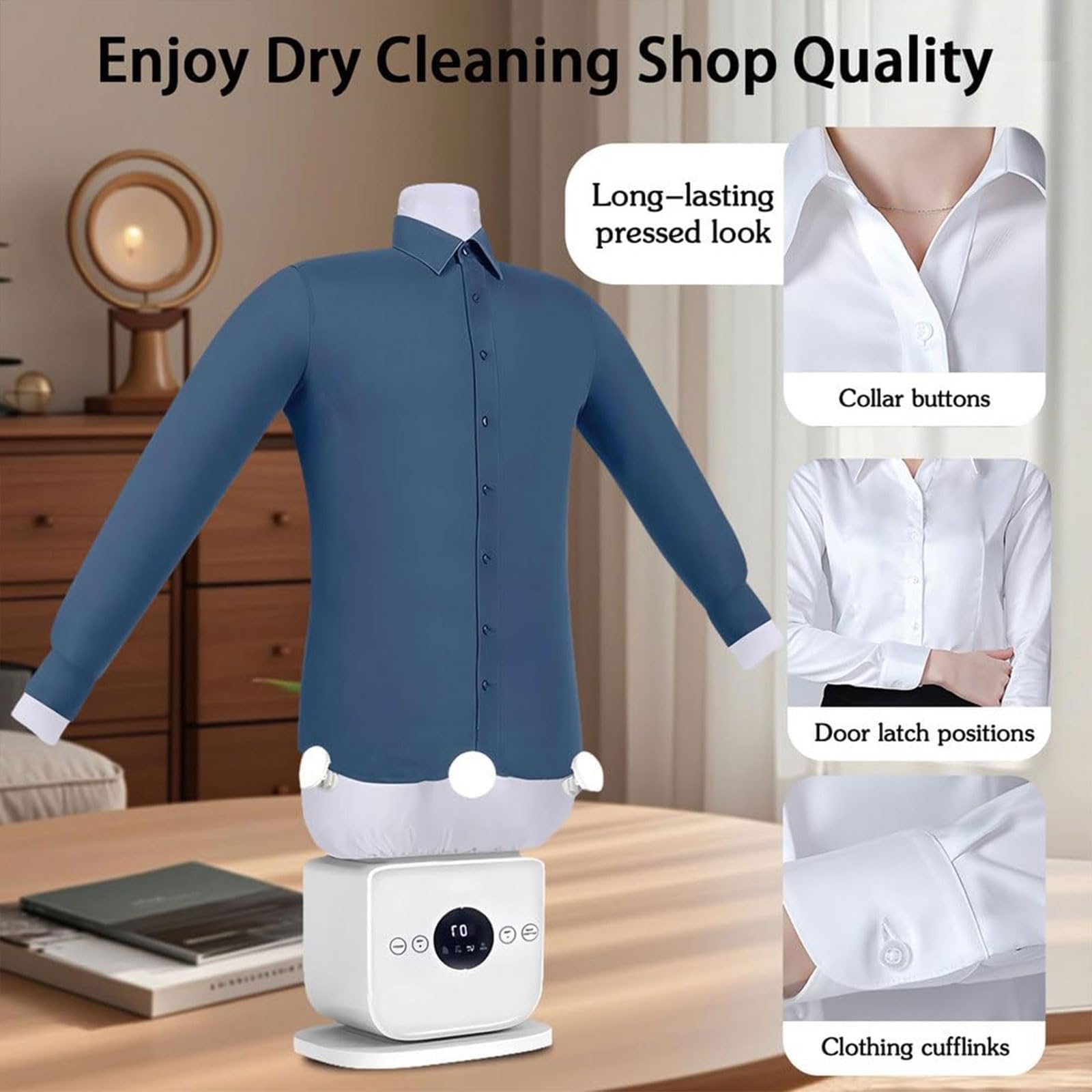 Máquina de Planchar Automática Manos Libres, Secadora de Ropa Inflable con Armario de Vapor Vertical de 360 ​​°, Sistema de Planchado Manos Libres Para Camisas y Pantalones, Control d 4-piece set - 2