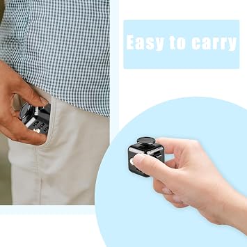 6-Sided Stress Relief Sensory Toy for Anxiety,ADHD,Focus,Portable Finger Cube Toy for Office,Classroom,and Home(Black)