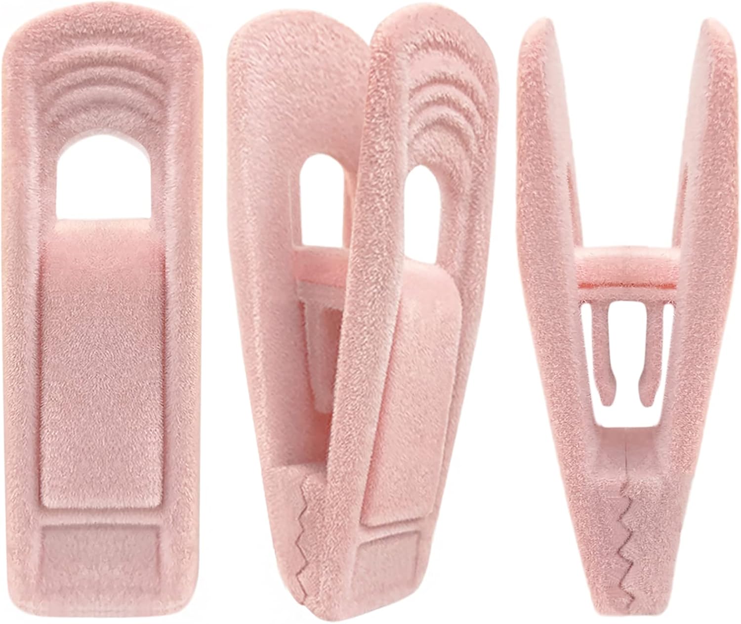 TOFIIGREM Light Pink Velvet Hangers Clips 20 PCS, NonSlip Velvet Clip