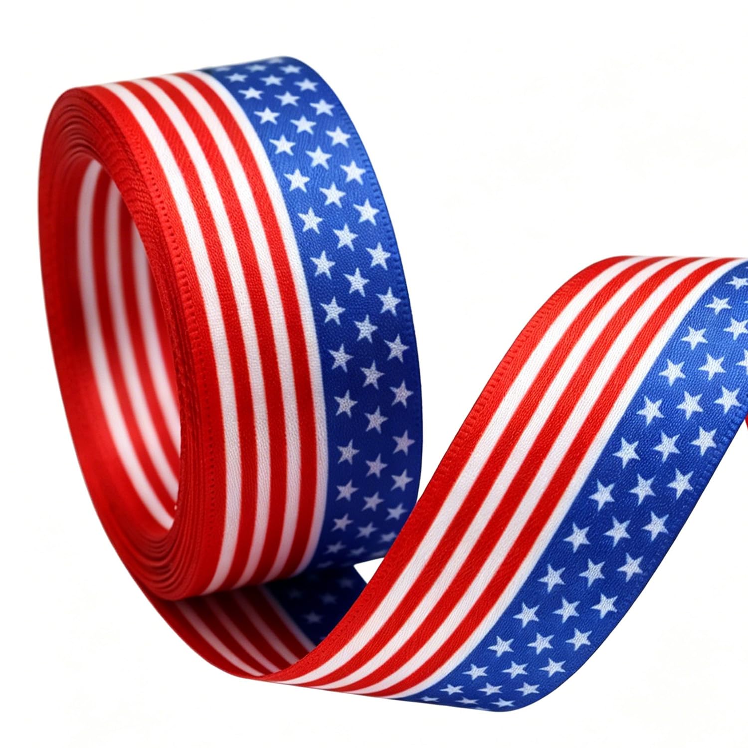 Photo 1 of 10 Yard 5/8 Inch Patriotic Ribbon,4th of July Ribbon,American Flag Ribbon (Stars&Stripes)