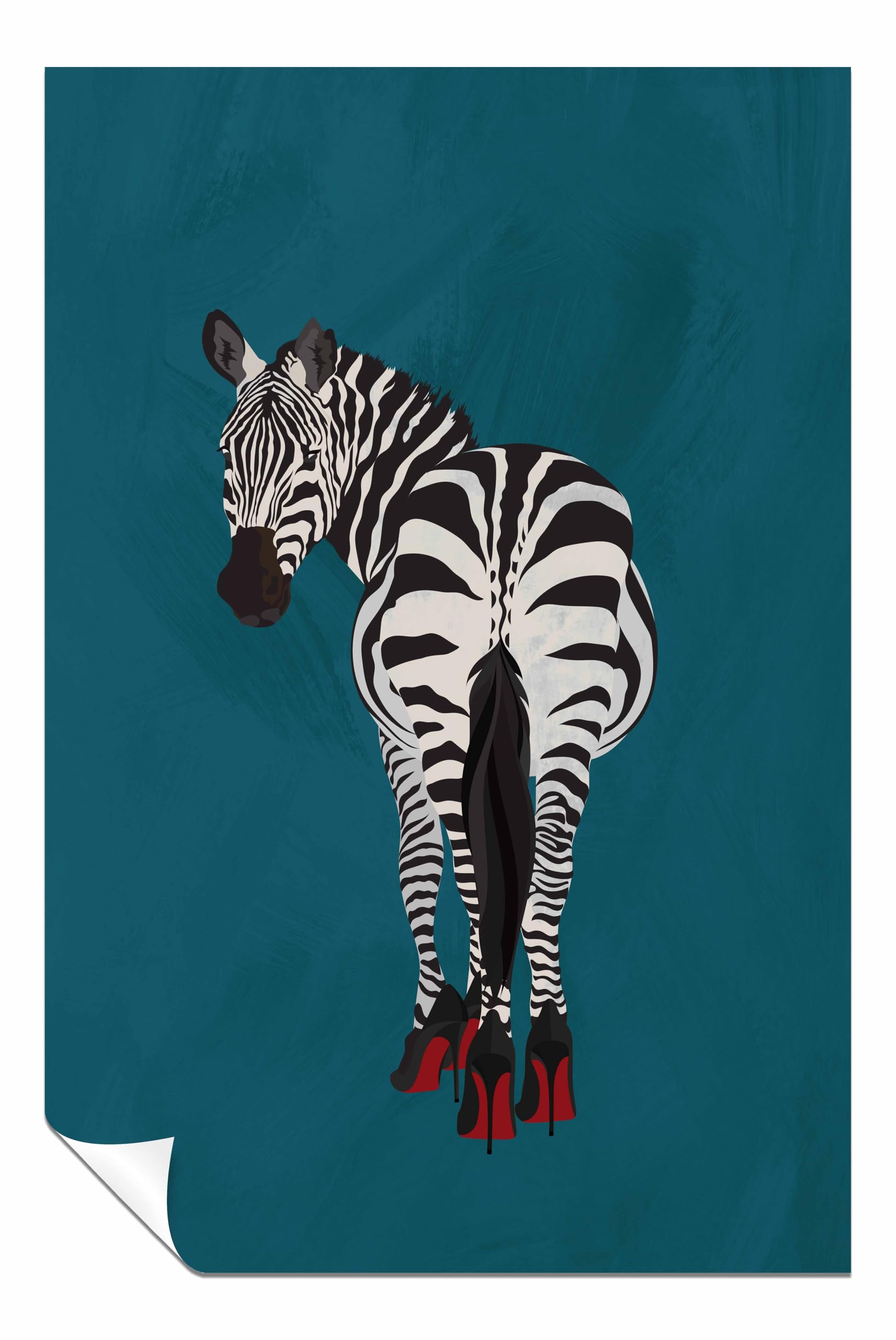 Panther Print Unframed Poster Zebra Heels Print, Pictures For Home Walls, Bedroom, Living Room & Bathroom Decor 91X61cm (36X24in)