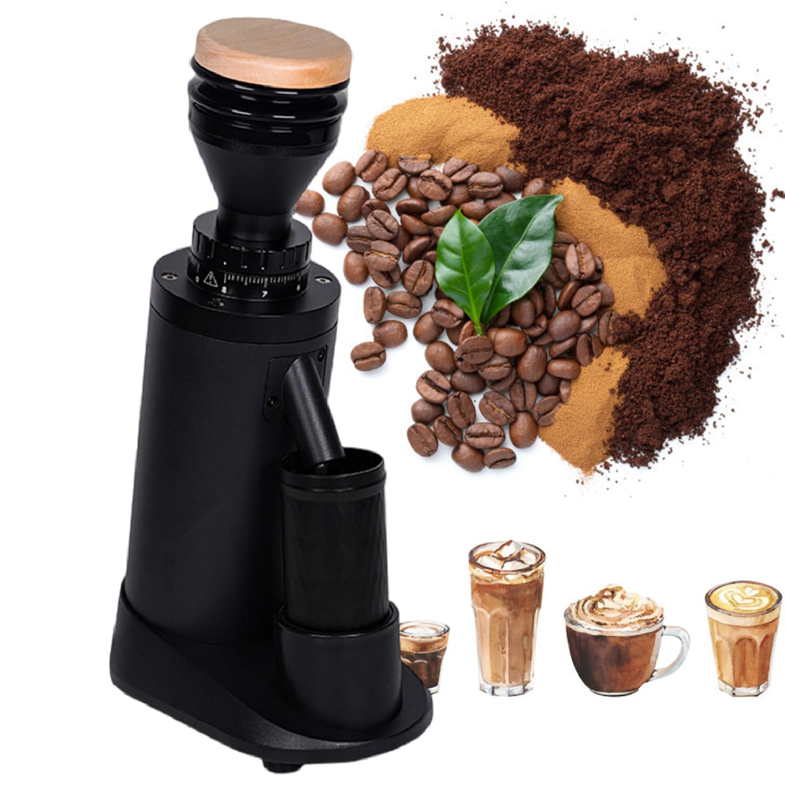 Molinillo para Espresso Profesional, Molinillo de Café Ajuste Continuo & Antiestático para Espresso/Prensa Francesa/Drip/Cold Brew Conical