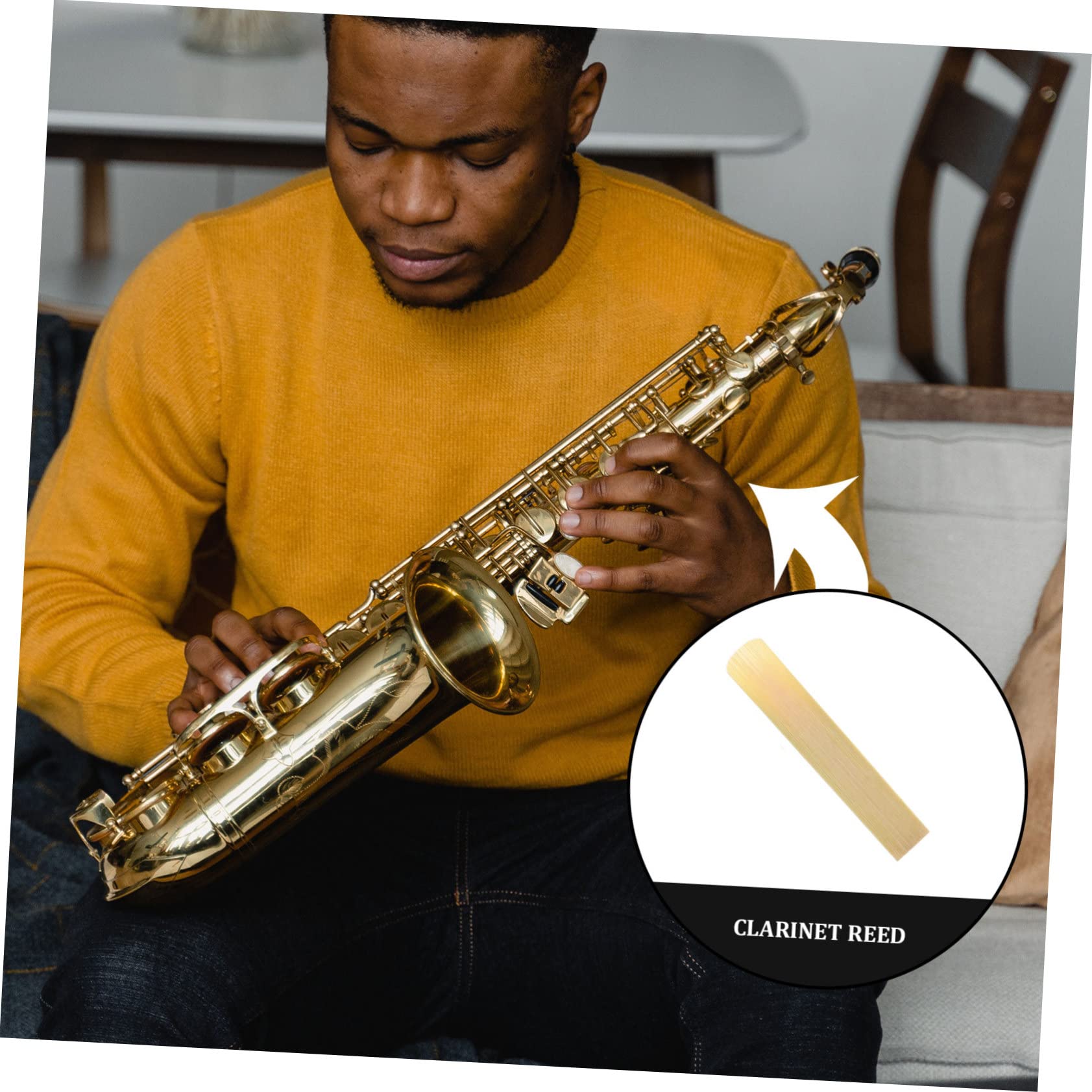 50piezas Cañas Para Saxofón y Clarinetes Accesorios De Dureza Fáciles De Instalar y Ligeras Para Músicos Principiantes y Avanzados