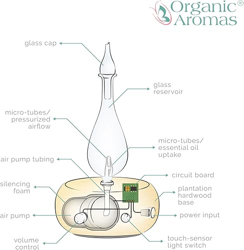 Miniatura 8 de Organiz Aromas - Magnífico difusor de aceites esenciales para aromaterapia en madera y vidrio, 1