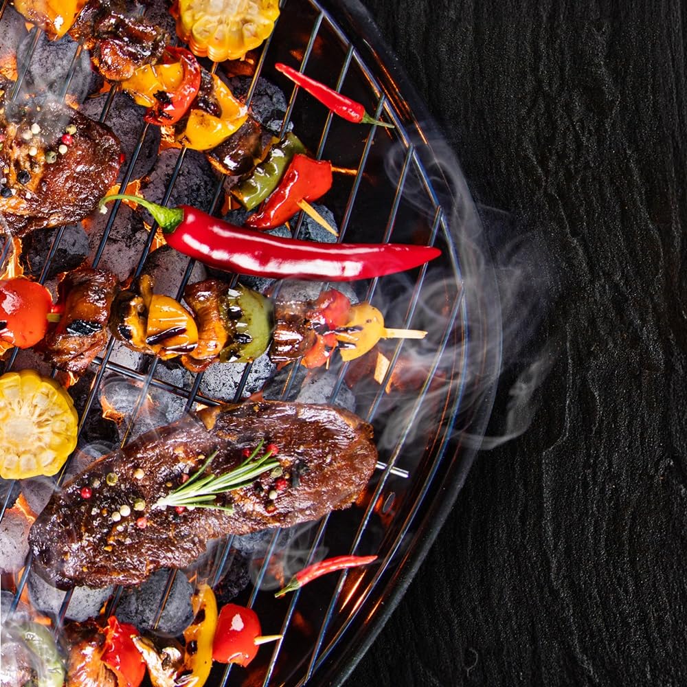 MalTec grill na węgiel drzewny + dmuchawa, grill kempingowy, grill piknikowy, grill na kółkach, do ogrodu, na kemping, taras
