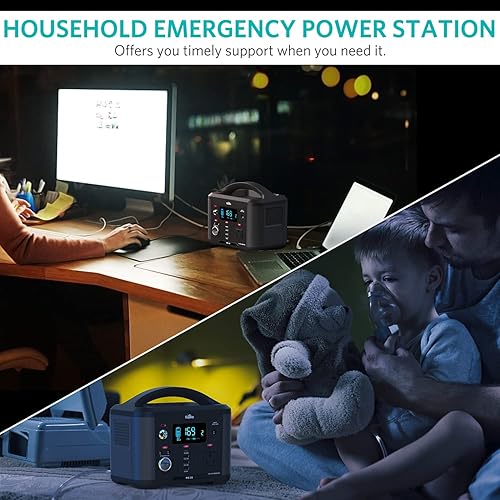 Miniatura 10 de Estación de energía portátil de 300 Wh, generador solar con salida de CA de 110 V 300 W, PD de carga rápida de 60 W, carga hasta 8 dispositivos,