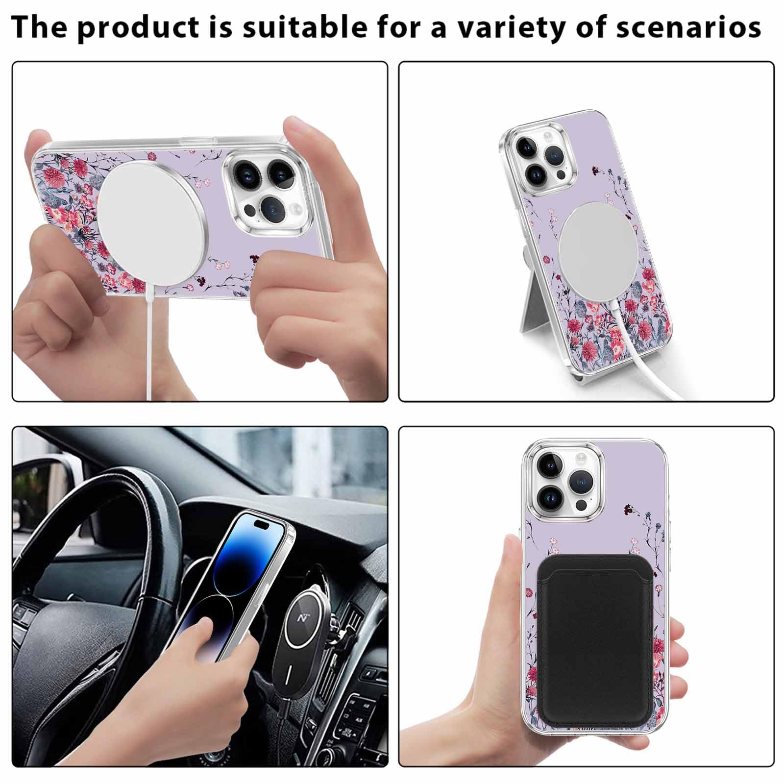 Woijrly Elettrolitico TPU Magnetica Cover con Cordino per iPhone 14 Plus, Compatibile con