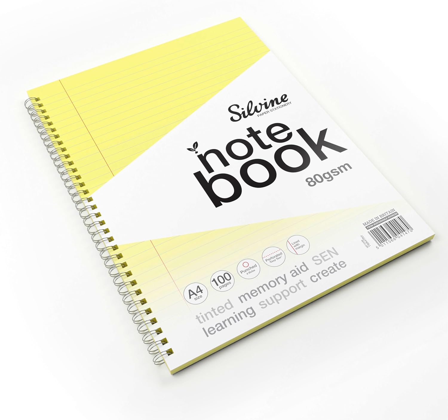 Silvine A4 Yellow Paper Dyslexia Notebook - Lined with Margin (100 Pages) 3 71+L6DQXYjL. AC SL1500