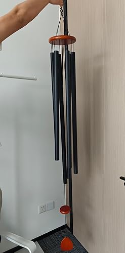 Vista 46 de Campanillas de viento grandes de aluminio de 37 pulgadas para crear un ambiente zen, adecuadas para exteriores, con atrapador de viento, adecuadas