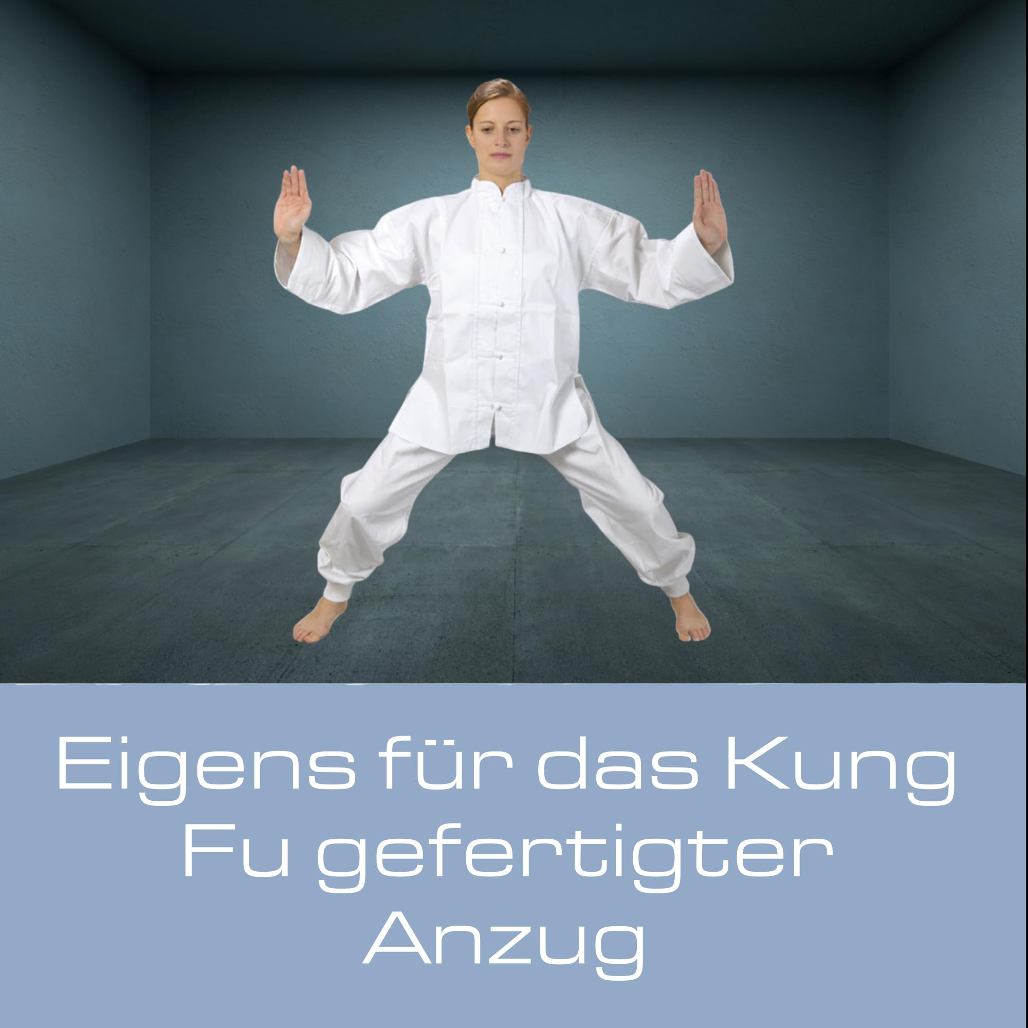 Ju-Sports Kung Fu Anzug Weiß, Cotton I Solider Kampfanzug im klassischen Schnitt I Mit Kordelknöpfen & Bündchenhose mit Elasikbund I 100% Baumwolle