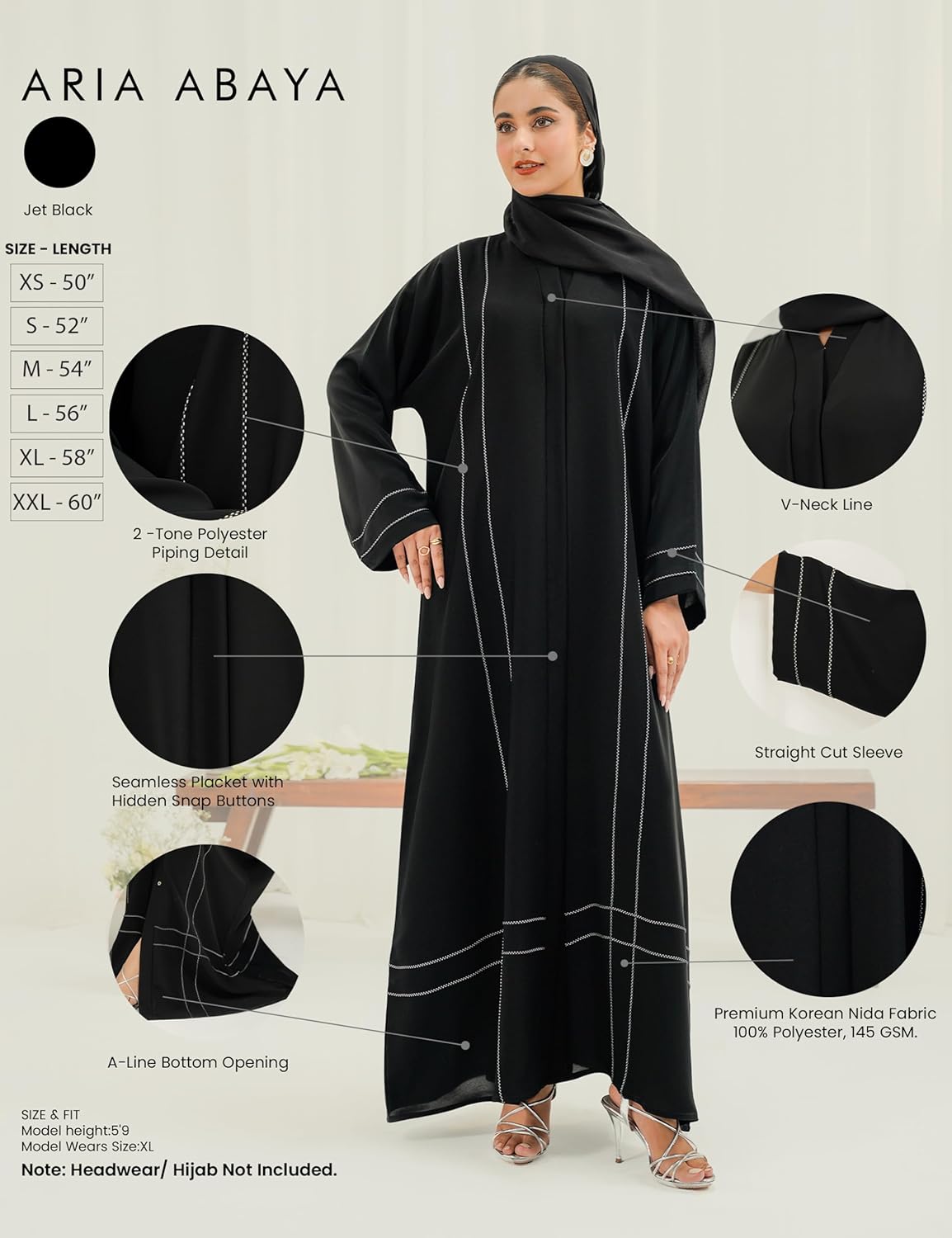 Elegant Modern Abaya for Women – Lightweight, Flowy, Soft and Perfect for Every Occasion - Image 2