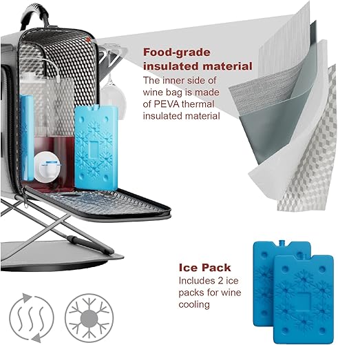 Miniatura 6 de MARVOWARE Bolsa enfriadora de camping con soporte de rotación de 360 y bolsa de grado alimenticio de 4 litros con dispensador, bolsa enfriadora de