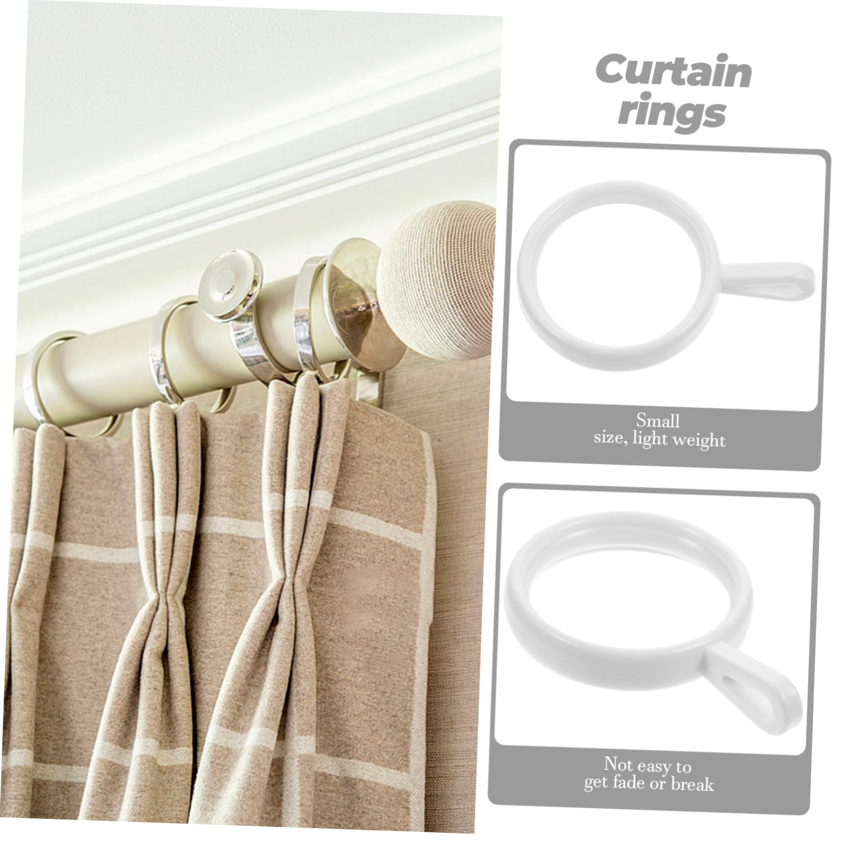Cabilock 190piezas Anillos para Cortina De Robustos y Duraderos Anillas Colgantes para Ojales De Cortina Accesorios para Colgar