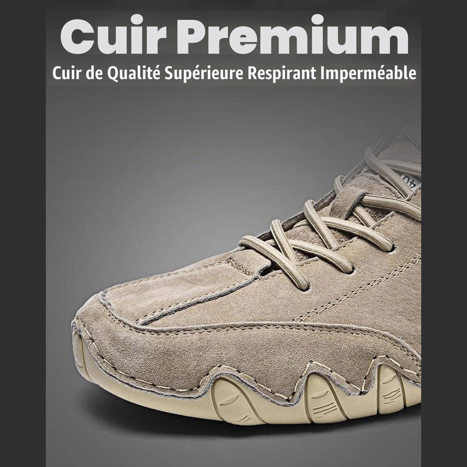 Bottes hautes en daim faites à la main en Italie, Beck Shoes Baskets décontractées légères et imperméables for hommes, chaussures pieds nus for hommes for la randonnée et la conduite, bottes Chukka(Ka
