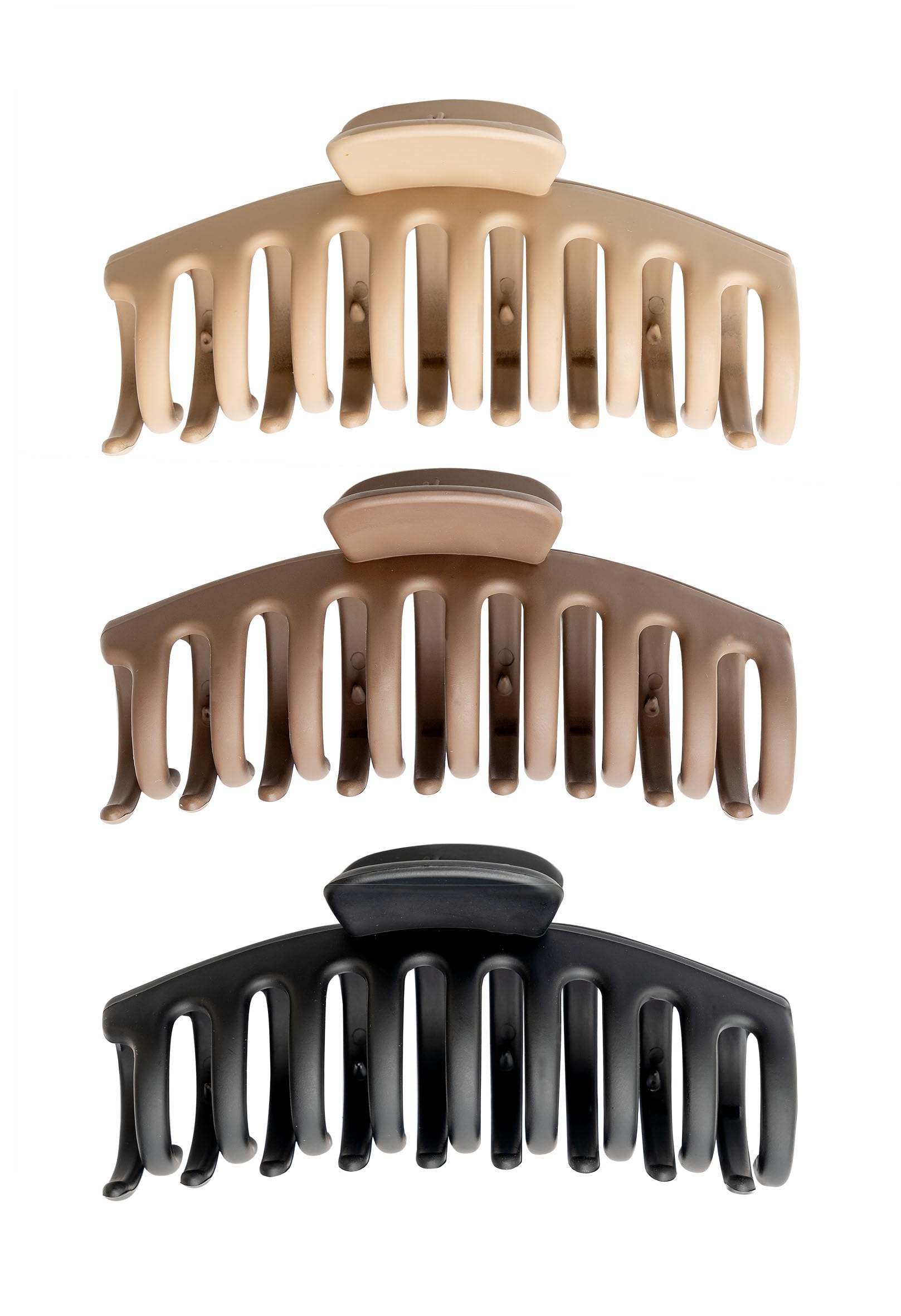 So Eco Essential Hair Clips, 3 Pack Neutral-Tone Matt Coated Claw Grips, Non-Slip & Lightweight - Image 2