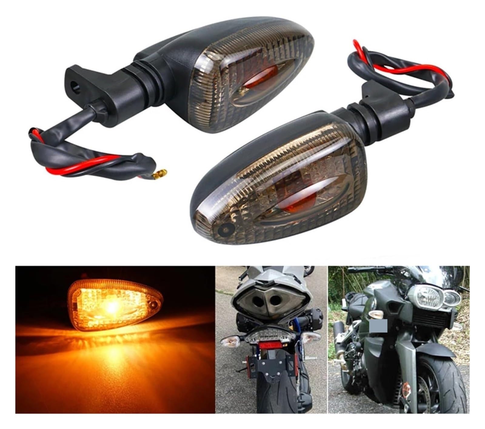 Indicatore Direzione Anteriore per K 1300R 2009-2014 per 1200S 2005-2008 Indicatore di Direzione per Motocicletta Luci Lampeggianti(Smoke)