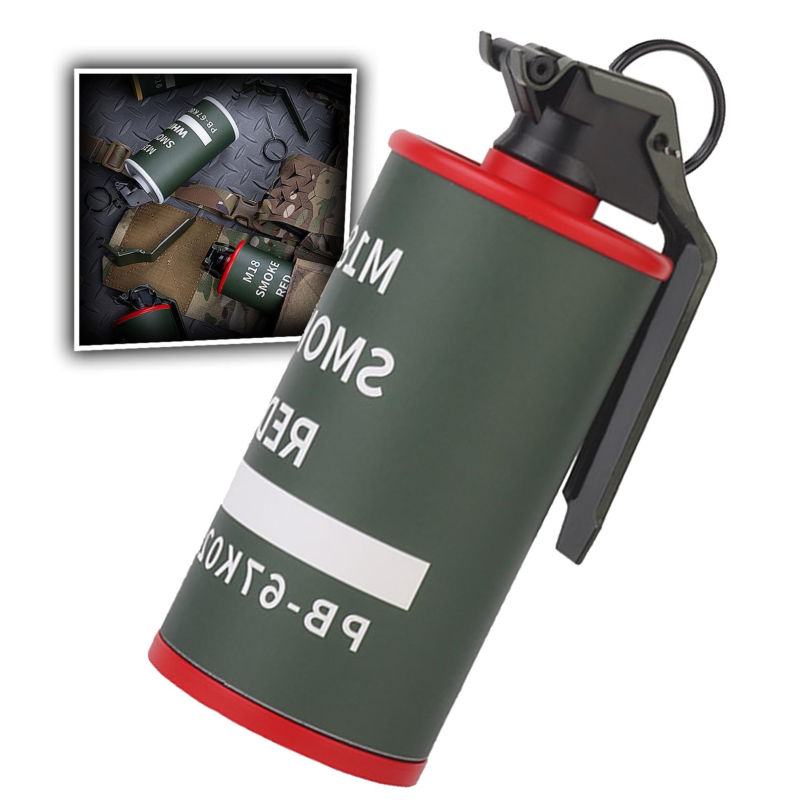 AQzxdc Tactical Dummy Grenade Toy Model Plastic Grenades CS Airsoft Tactical Gear Accessories for Army Fans Cosplay Movie Props Outdoor(M18-R)