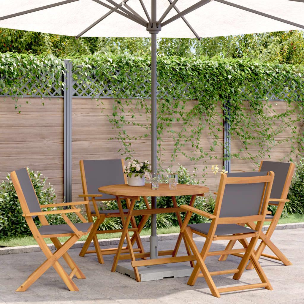 Meubles de jardin en bois d'acacia massif - Salon de repas haut de gamme anthracite