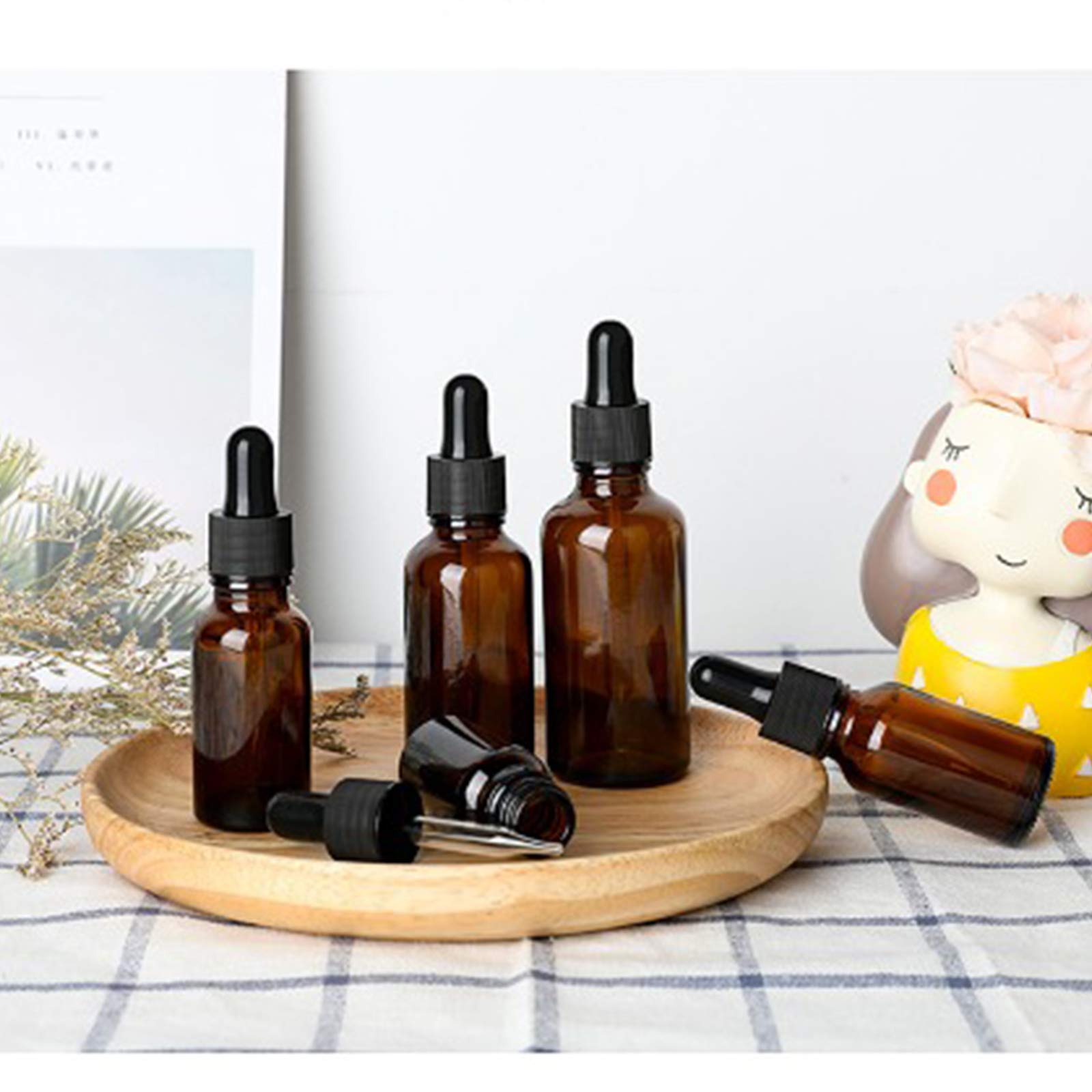 Leere Tropfflasche Bernstein ätherisches Öl Glas Aromatherapie Flüssigbraun 10-100 Ml Tropfen Für Massage Pipettenflaschen Nachfüllbar(Size:50ml)