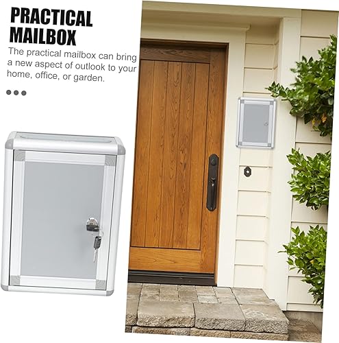 Miniatura 4 de Ciieeo Buzón de bloqueo para montaje en pared, buzón de metal seguro, caja de quejas a prueba de óxido, fácil de usar e instalar