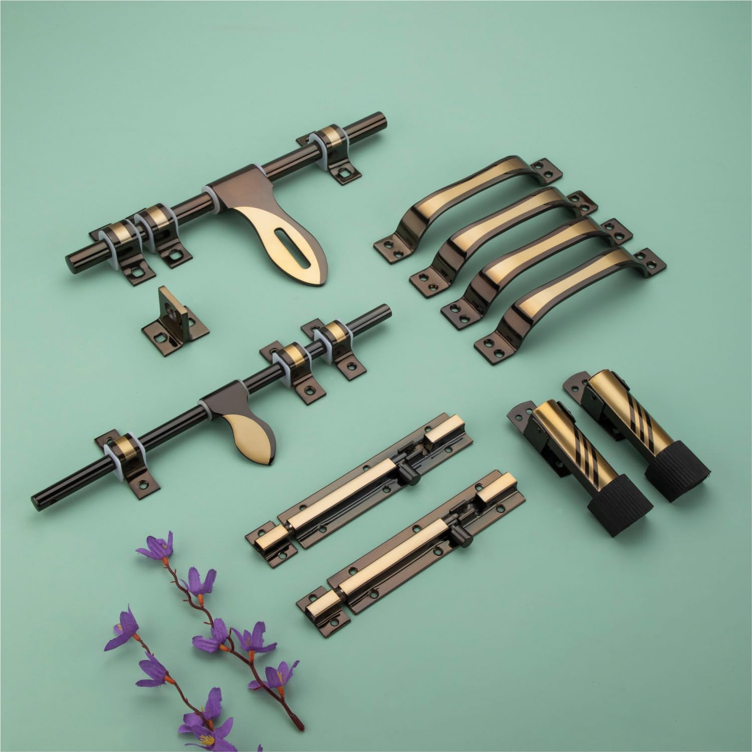COMPASS Paan Stainless Steel Heavy Double Door Fitting Accessories Full Set/Kit (1 Aldrop, 1 Latch, 4 Handles, 2 Tower Bolt and 2 Door Stopper | 12" | Vintage Finish (B0CTY6D8J7) Amazon Price History, Amazon Price Tracker