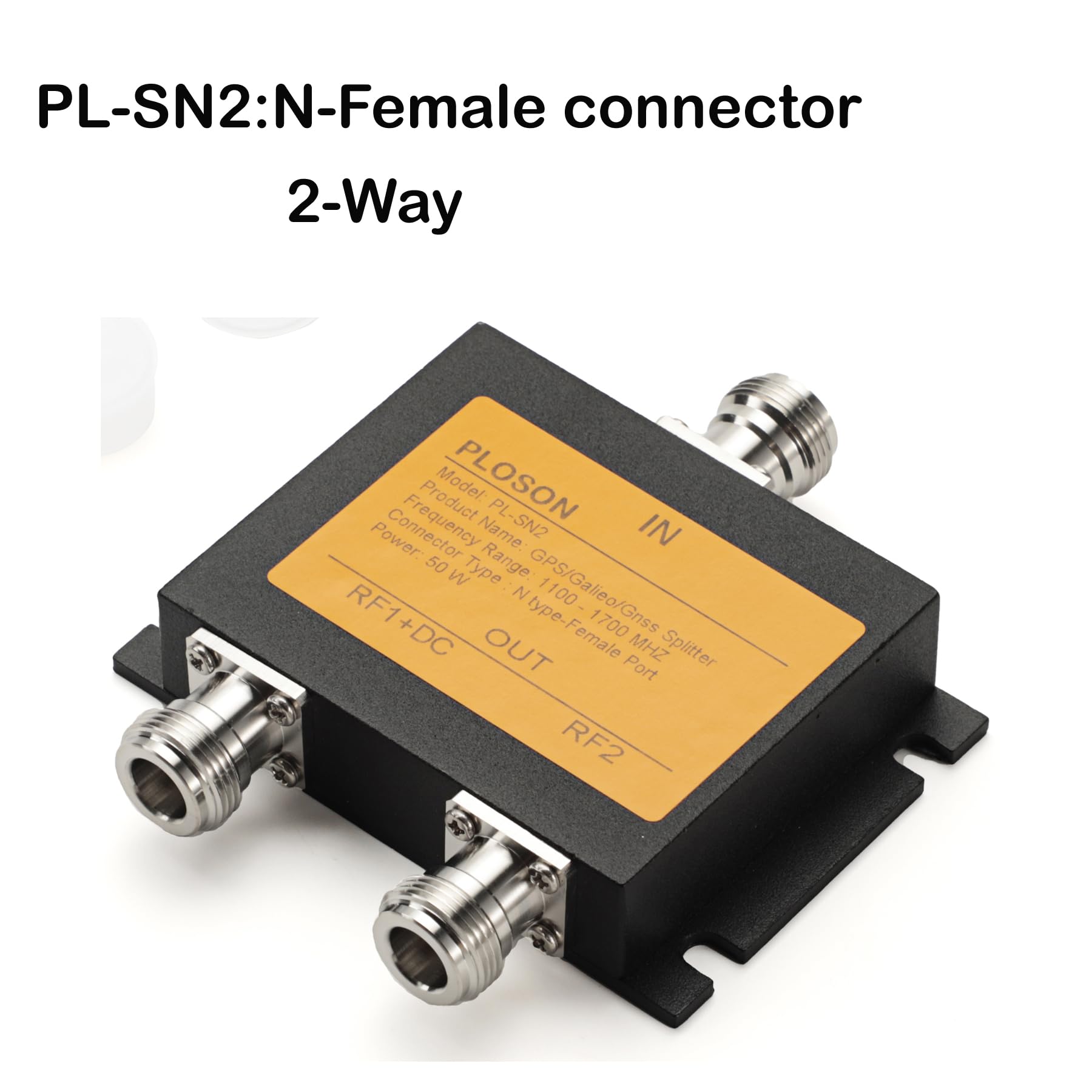 PL-XX GPS/Galieo/Gnss 2-Ways/3-Way/4-Way Antenna Power Splitter 1100-1700MHz GPS Divisore di potenza dell’antenna Divider for Nave marina Ship Marine Networking (2-way N-Female)