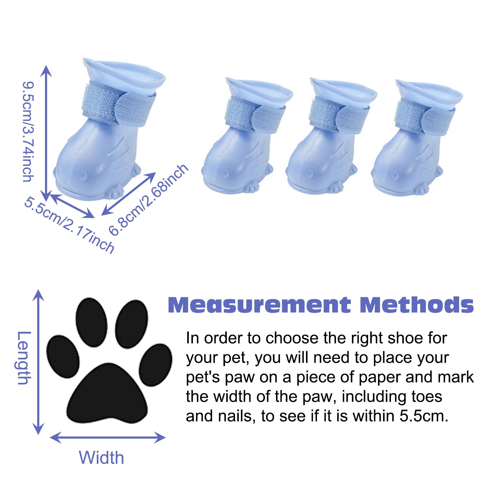 KASESSS 4 Pcs Elastomeric Dog Shoes, Dog Boots, Dog Shoes for Injured Paws Anti-Slip Dog Paw Protectors - Image 2
