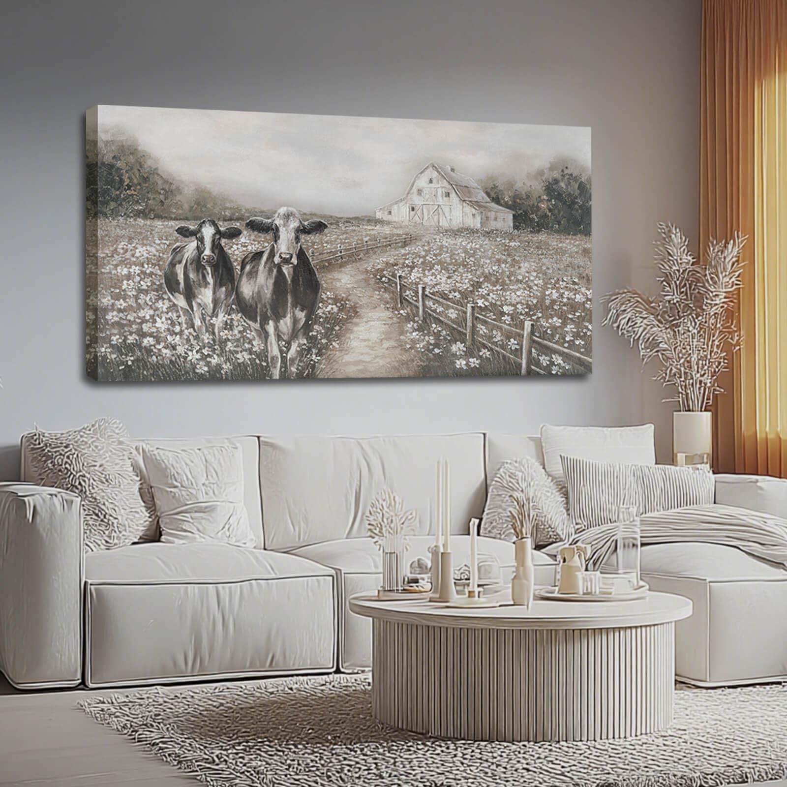 Photo 1 of LEVERUP Animal Printings Posters Wall Art Cow Pictures Wall Artwork Large Nature Wall Decor for Living Room Bedroom Office Home Decorations 29×58 Inch