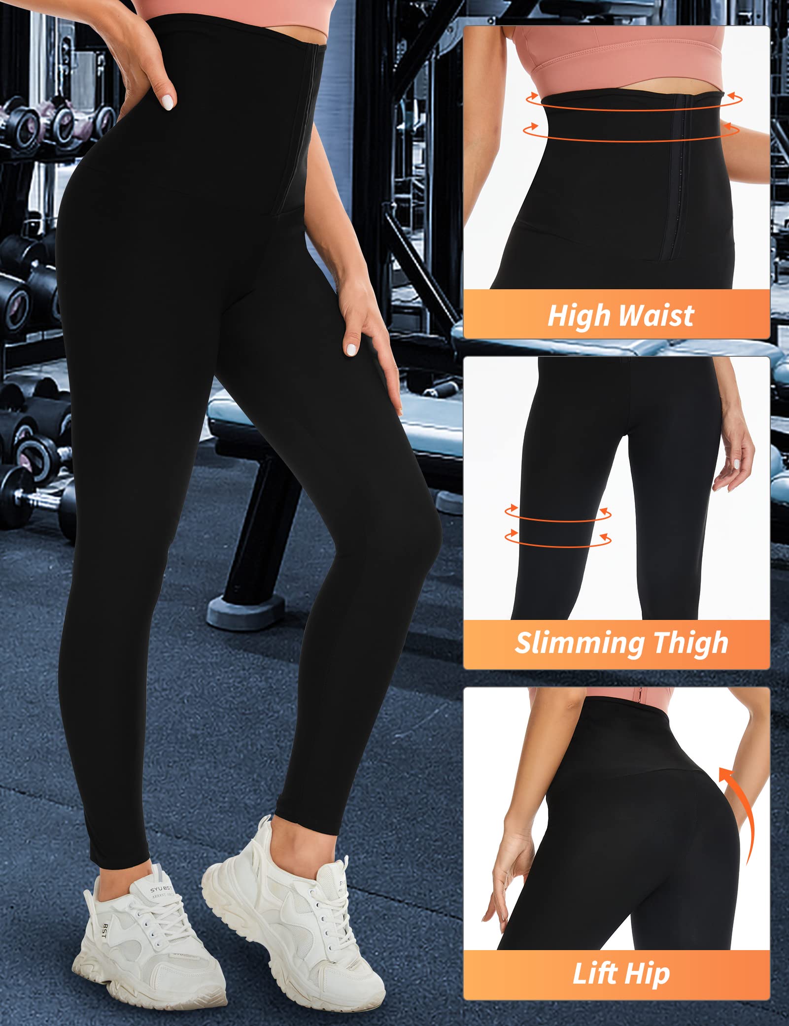 MELLIEX Pantaloni Sauna Dimagranti Donna Pantaloni di Perdita di Peso Vita Alta Leggins Dimagranti Sportivi per Fitness Palestra Yoga Corsa
