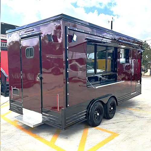 Customizable Built Food Trailer with Full Stainless Steel Kitchen, VIN DOT Certified, Mobile Concession Trailer for Street Food Business, Professional Grade/Ready to Operate