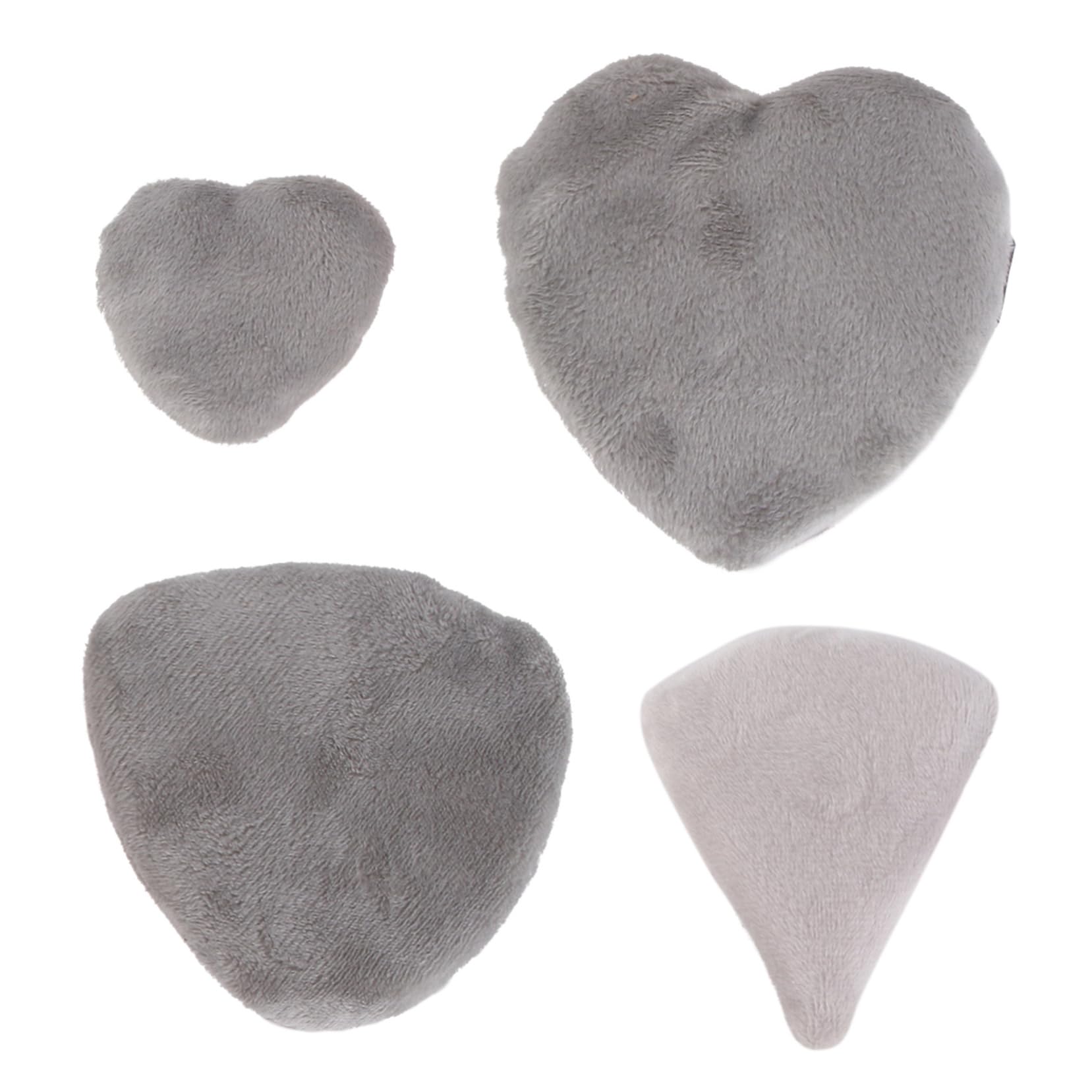 Poudre Compacte en Coton Pur, Forme Cœur, 4 Pièces, Gris