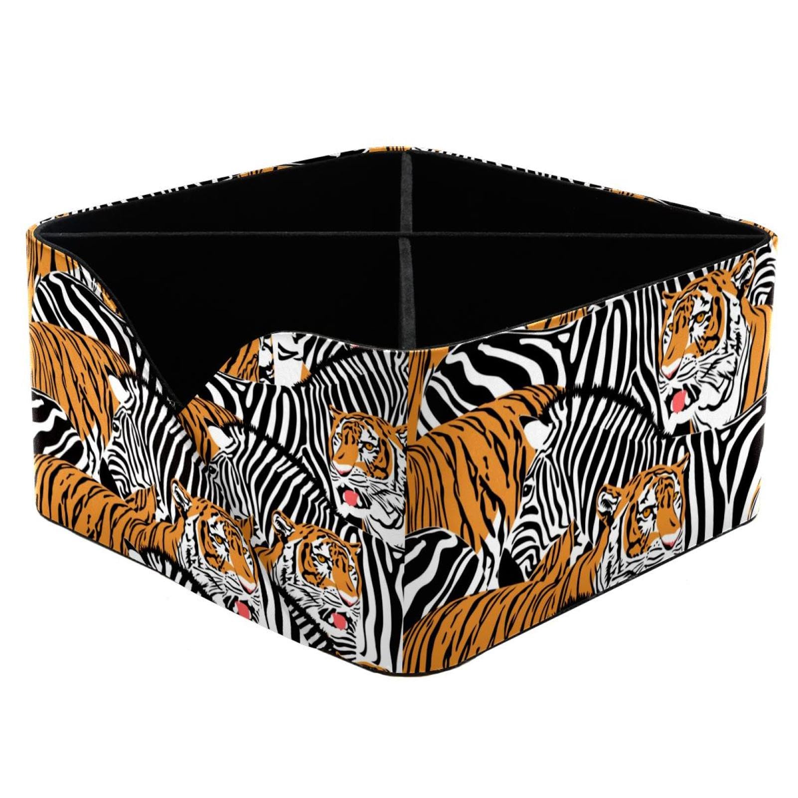 Pot de rangement bureau tigre et zèbre pour un télétravail net