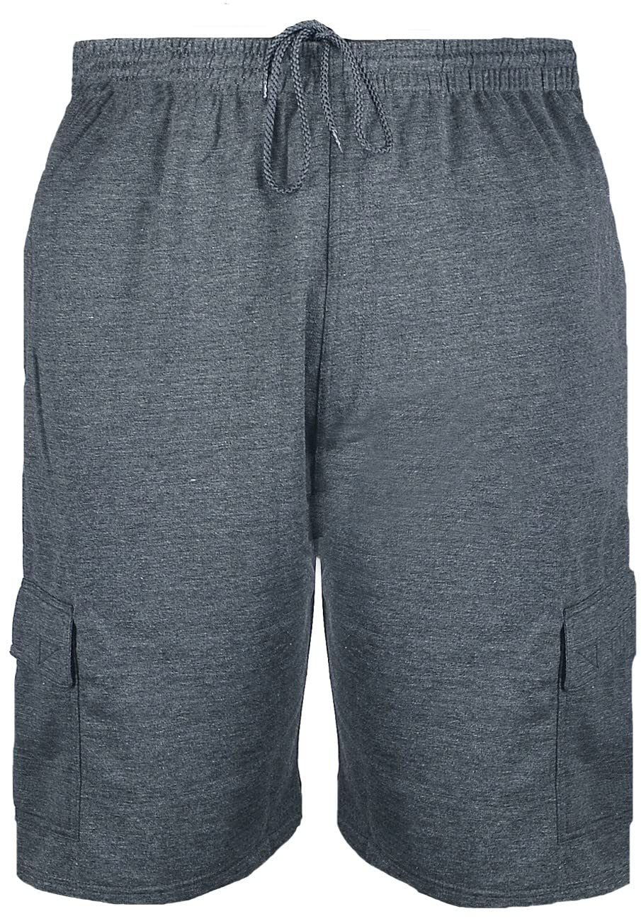 Big Mens Charcoal Grey Hoss Cargo Shorts Lightweight Tall Clothing 2XL 3XL 4XL 5XL 6XL 7XL 8XL, Size : 2XL