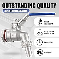 Vista 3 de 1/2" NPT Válvula de bola de acero inoxidable mamparo sin soldadura conveniente para construir la tetera casera del brebaje/el tún del puré