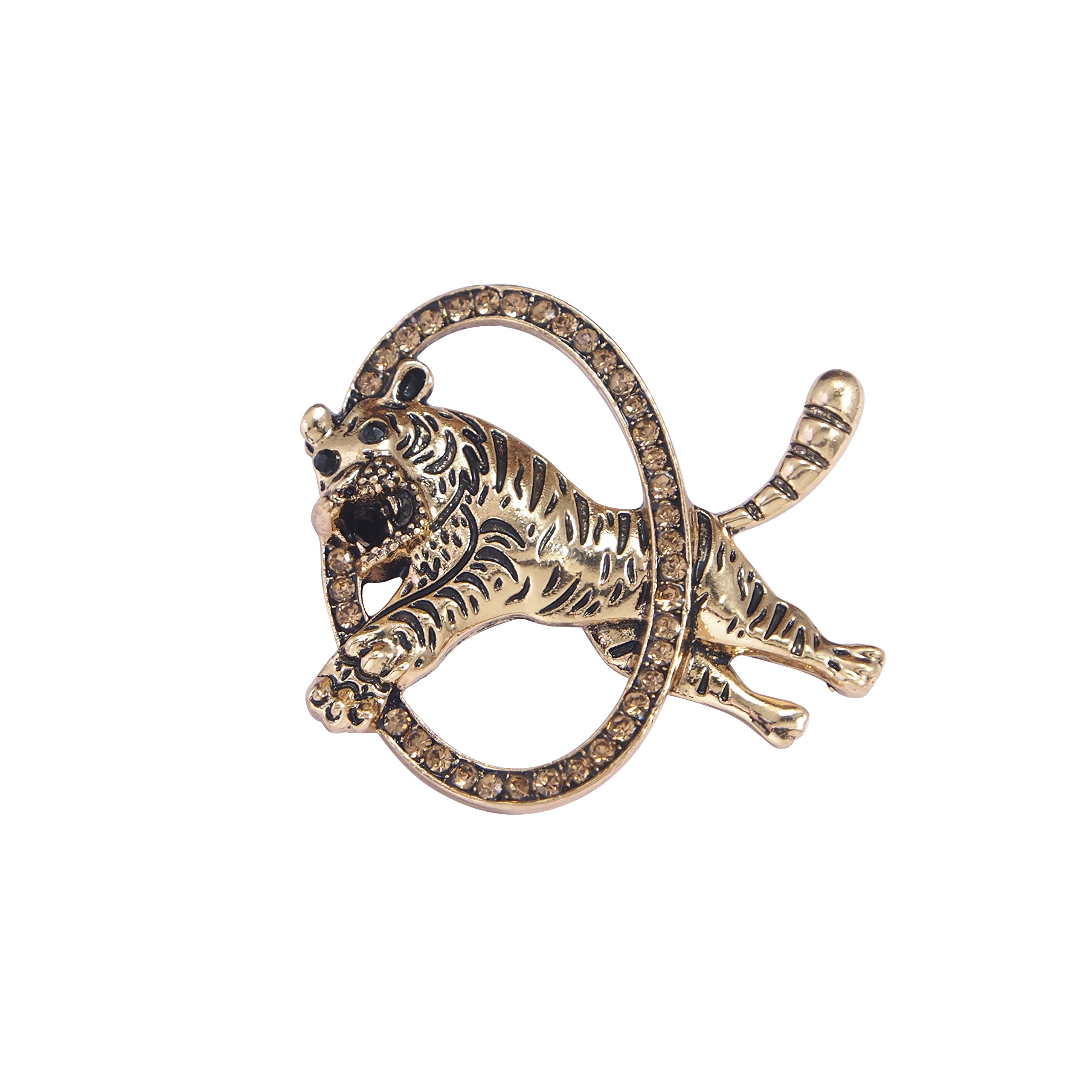 adorn Tiger Shaped Blazer Brooch/Lapel Pin for Mens (B2087)-picture-54