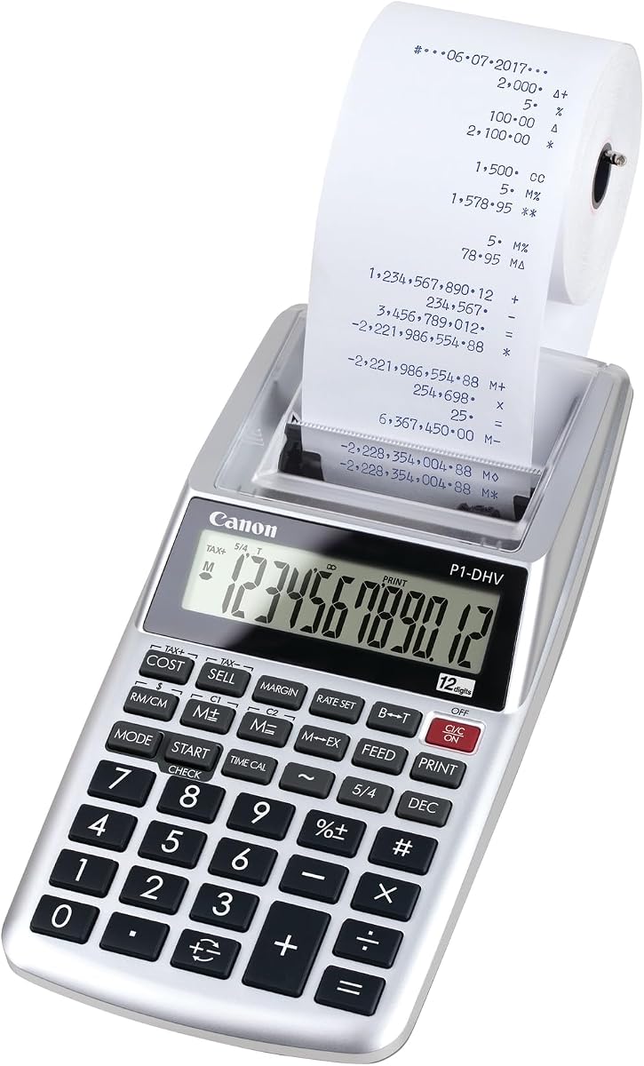 P1-DHV-3 Printing Desktop Calculator, Sliver (2203C001)