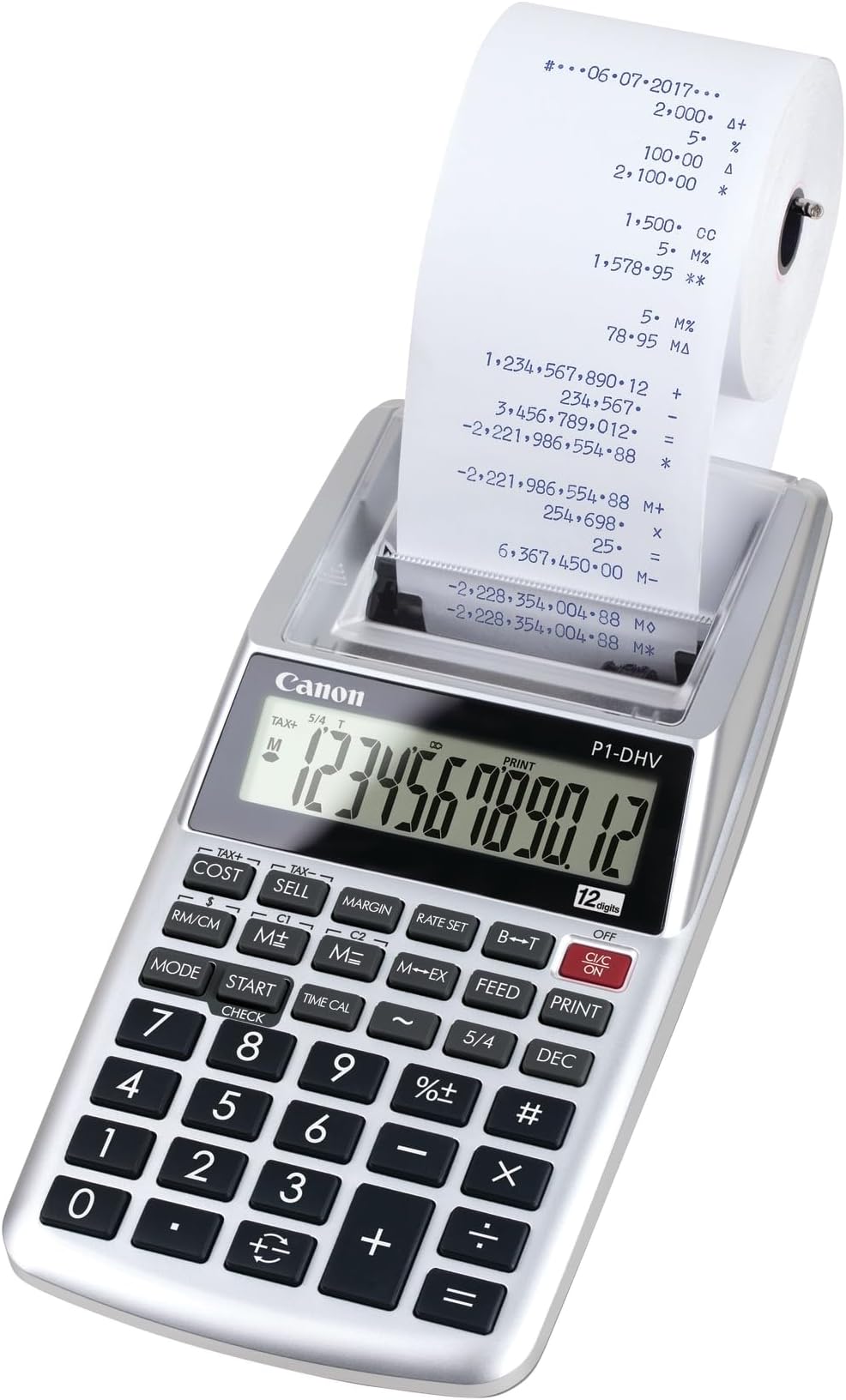 P1-DHV-3 Printing Desktop Calculator, Sliver (2203C001)