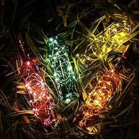 Vista 5 de Paquete de 30 luces para botella de vino con corcho, luces de botella de corcho, funciona con pilas, cable plateado de 6.6 pies, 20 luces LED, luces
