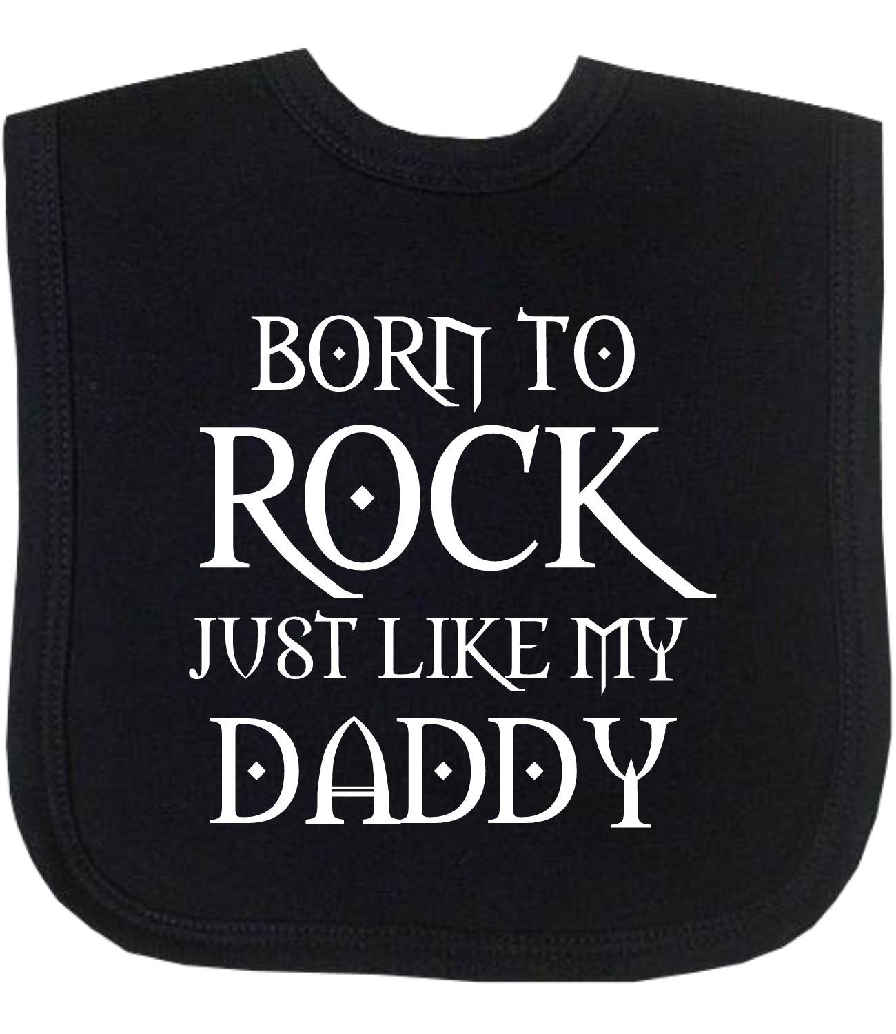 BabyPrem Baby Bib Born to Rock Like Daddy Clothes Hook and Loop One Size BLACK