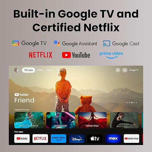 Miniatura 5 de BenQ Proyector LED GP520 4K HDR 2600lm para sala de estar para entretenimiento en el hogar con Google TV, modo cine automático, MEMC, Rec.709,