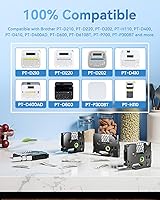 Vista 2 de TZe - Cinta TZ de 0.47 pulgadas, laminada de 0.47 pulgadas, cinta de etiquetas transparente de repuesto para Brother P Touch TZe-131 TZe131, cinta