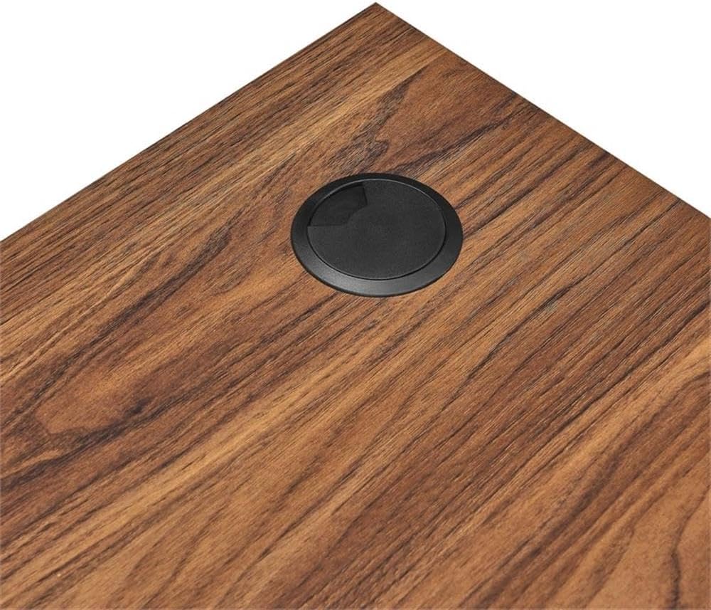 Modway Transmit 55" Wall Mount Corner Wood Office Desk in Walnut/White